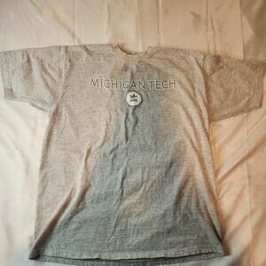 "MICHIGAN TECH" XL Gray T-Shirt